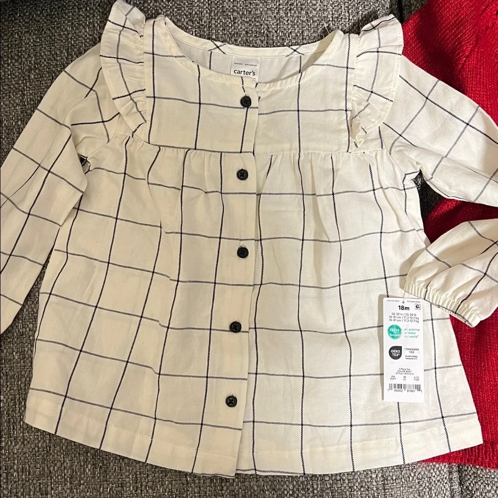 Infant girls Holiday outfit bundle-2 dresses and a plaid top 18 months NWT